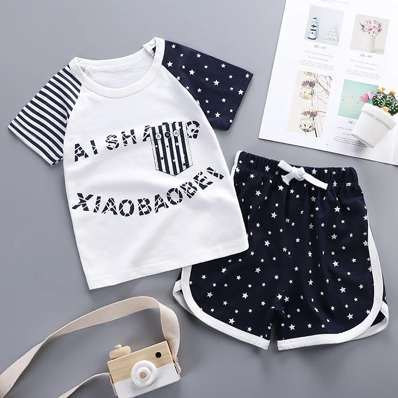 Kids cotton set cartoon stripe top double-breasted elastic pant casual set baby girls boy short sleeve summer baby girl clothes
Kids cotton set cartoon stripe top double-breasted elastic pant casual set baby girls boy short sleeve summer baby girl clothes