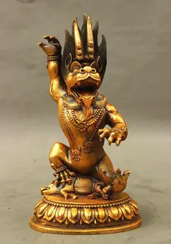 Tibet Bronze Gilt Dragon Yamantaka Yama Dharmaraja Buddha Protector Deity Statue
Tibet Bronze Gilt Dragon Yamantaka Yama Dharmaraja Buddha Protector Deity Statue