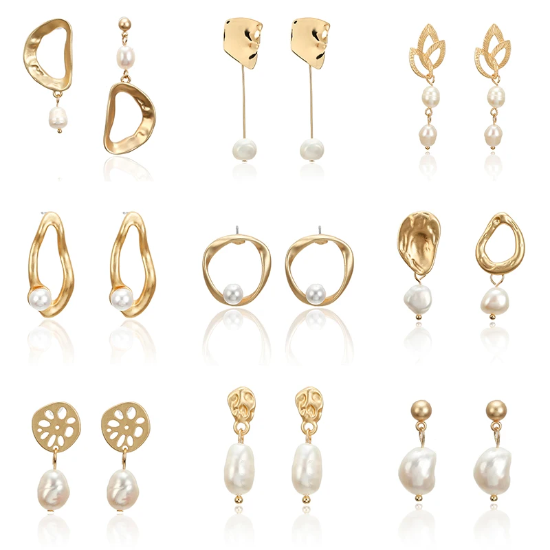 F35 Vintage Irregular Freshwater Pearl Dangle Earrings For Women Brincos Geometric Drop Earring DIY Wedding Party Jewelry Gift
F35 Vintage Irregular Freshwater Pearl Dangle Earrings For Women Brincos Geometric Drop Earring DIY Wedding Party Jewelry Gift