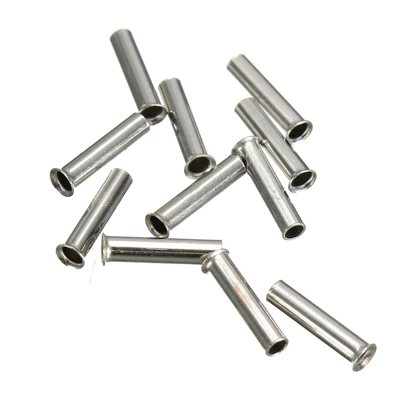 100pcs Cable Ferrules Cable Housing Ferrules End Non-Insulated Wire Strip Copper Ferrules 0.5mm2-16mm2