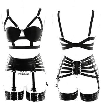 Women Cut Out Black Bandeau Body Harness Strappy Body Caged Bra With Cup Sexy Lingerie Gothic Dance Halloween Tops Garter Set
Women Cut Out Black Bandeau Body Harness Strappy Body Caged Bra With Cup Sexy Lingerie Gothic Dance Halloween Tops Garter Set