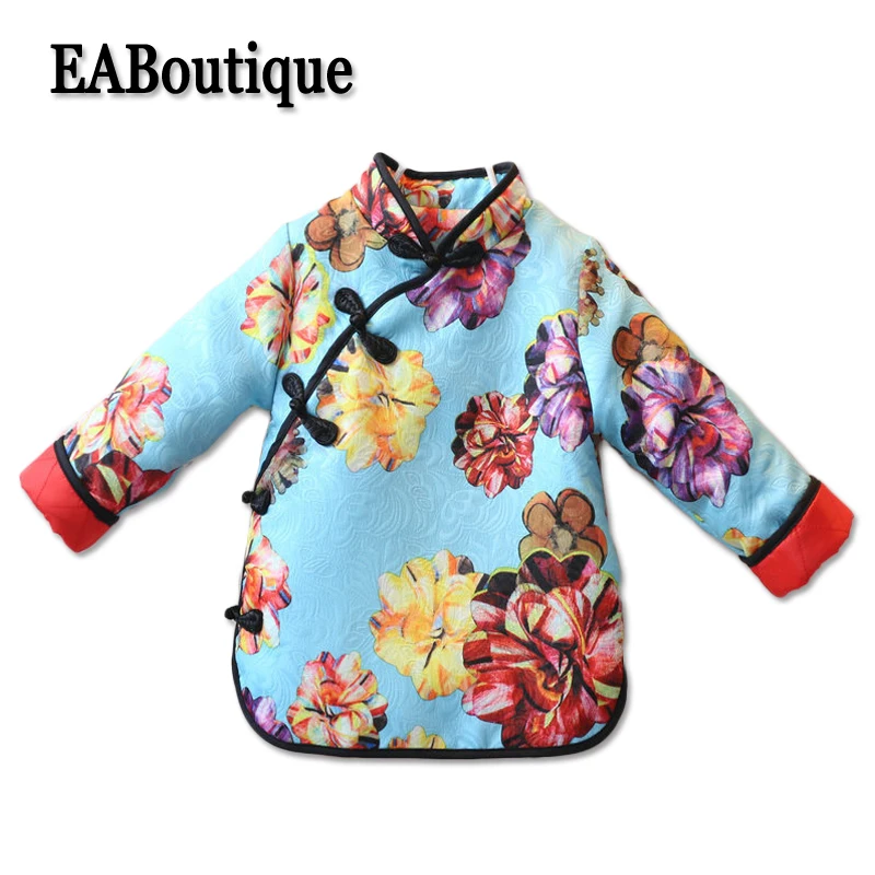 EABoutique/зимнее платье в традиционном китайском стиле для девочек теплое плотное