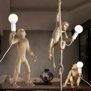 Modern Resin Monkey Hemp Rope Pendant Light White Gold Black Suspension Lamp For Parlor restaurant cafe Pendant lighting PA0209
Modern Resin Monkey Hemp Rope Pendant Light White Gold Black Suspension Lamp For Parlor restaurant cafe Pendant lighting PA0209