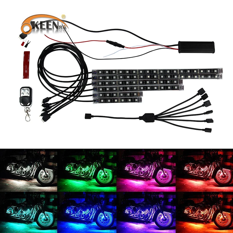 24/" BLUE LED STRIP Flexible 18 SMD Light bulb 12V for Motorcycle//Chopper//Scooter
