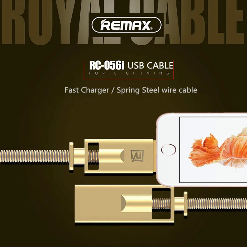 Remax RC-056 Spring Steel Wire of Zinc Alloy USB Cable Mobile Phone 2.1A Fast Charging Data Sync Cable For Iphone XS Max
Remax RC-056 Spring Steel Wire of Zinc Alloy USB Cable Mobile Phone 2.1A Fast Charging Data Sync Cable For Iphone XS Max