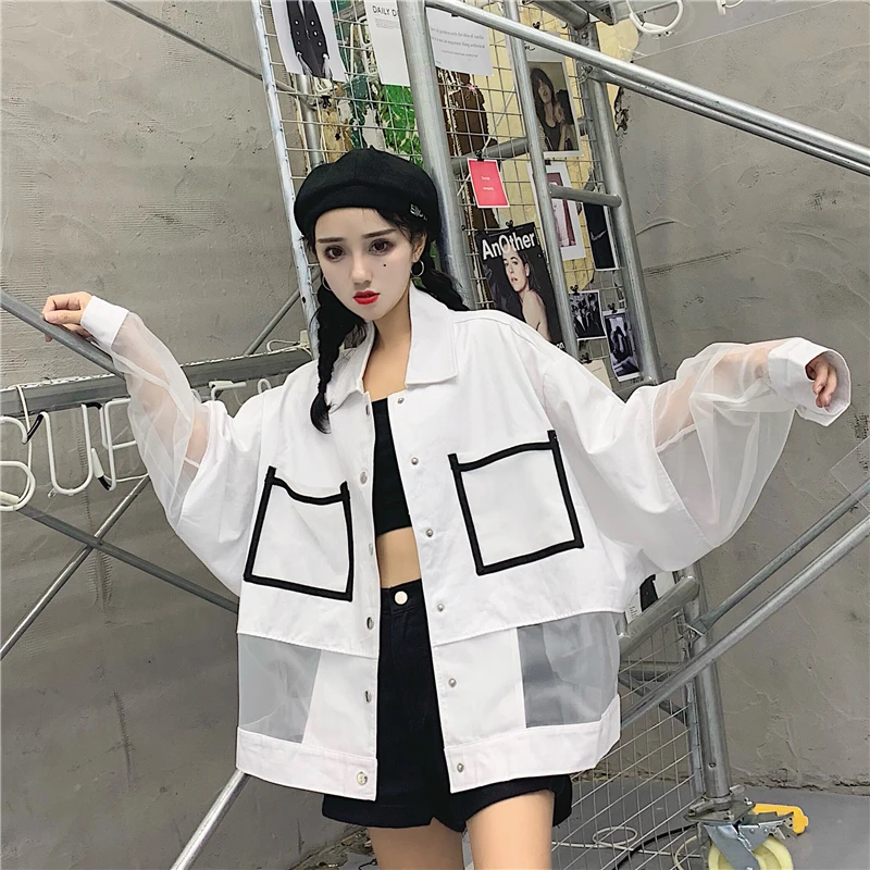 Girls Boys Sunscreen Sunproof Jacket Hip Hop Heap Punk Rock Loosen Casual Coat Bigger Oversize See Through Net Mesh Treansparent
Girls Boys Sunscreen Sunproof Jacket Hip Hop Heap Punk Rock Loosen Casual Coat Bigger Oversize See Through Net Mesh Treansparent