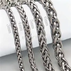 1Pcs Men Necklace Stainless Steel Jewelry Braided Link Wheat Chain Necklace Women Punk Rock Biker Gifts Silver
1Pcs Men Necklace Stainless Steel Jewelry Braided Link Wheat Chain Necklace Women Punk Rock Biker Gifts Silver