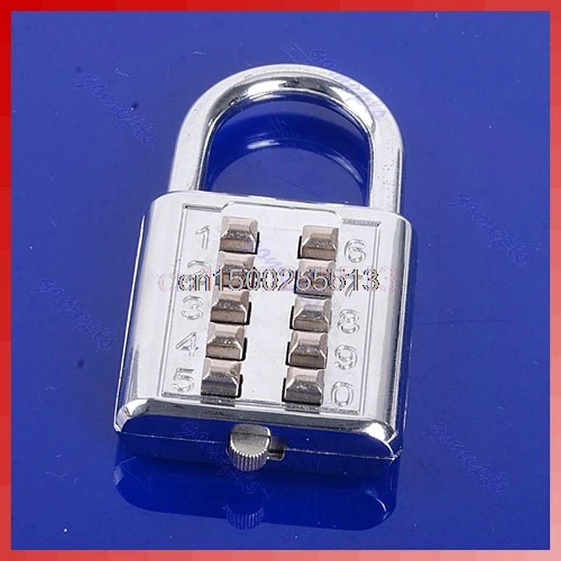 1pc Code Lock 5 Digit Push-Button Combination Number Luggage Travel Code Lock Padlock Silver
1pc Code Lock 5 Digit Push-Button Combination Number Luggage Travel Code Lock Padlock Silver