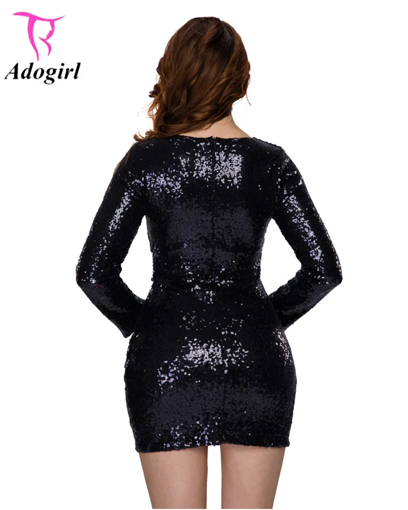 Black-Ruched-Sequin-Long-Sleeve-Nightclub-Dress-LC22795-2-5