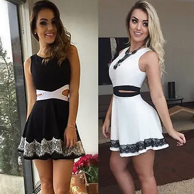 New Design Sexy Women Bandage Bodycon Dress Sleeveless Hollow Out Lace Party Evening Club wear Short Mini Dress 6-14
New Design Sexy Women Bandage Bodycon Dress Sleeveless Hollow Out Lace Party Evening Club wear Short Mini Dress 6-14
