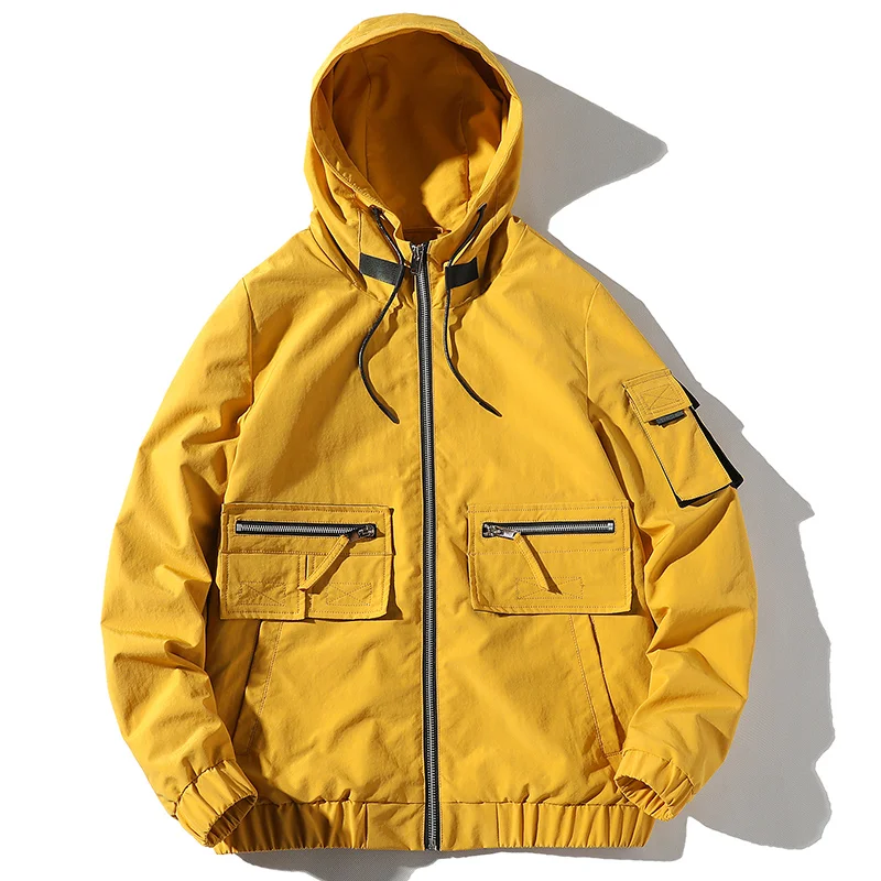 2019 Autumn Bomber Jackets Men Cargo Multi-Pocket Hooded Jacket Coats Fashion Hip Hop Stand Collar Male Windbreaker Streetwear
2019 Autumn Bomber Jackets Men Cargo Multi-Pocket Hooded Jacket Coats Fashion Hip Hop Stand Collar Male Windbreaker Streetwear