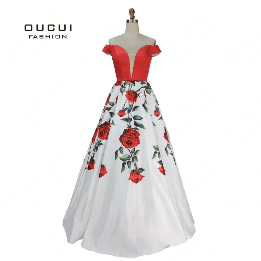 White Elegant Floral Pattern Prom Dresses 2019 Sexy Off Shoulder Red Flowers Trendy Long Ball Gowns Party Women Dress OL103189
White Elegant Floral Pattern Prom Dresses 2019 Sexy Off Shoulder Red Flowers Trendy Long Ball Gowns Party Women Dress OL103189
