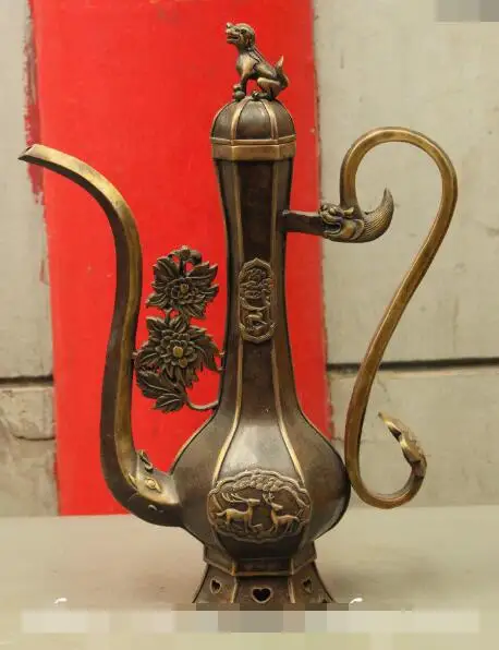 song voge gem S6320 18 Chinese Pure Bronze Dragon Lion Lotus Deer Shou Statue TeaPot Wine Pot Flagon
song voge gem S6320 18 Chinese Pure Bronze Dragon Lion Lotus Deer Shou Statue TeaPot Wine Pot Flagon