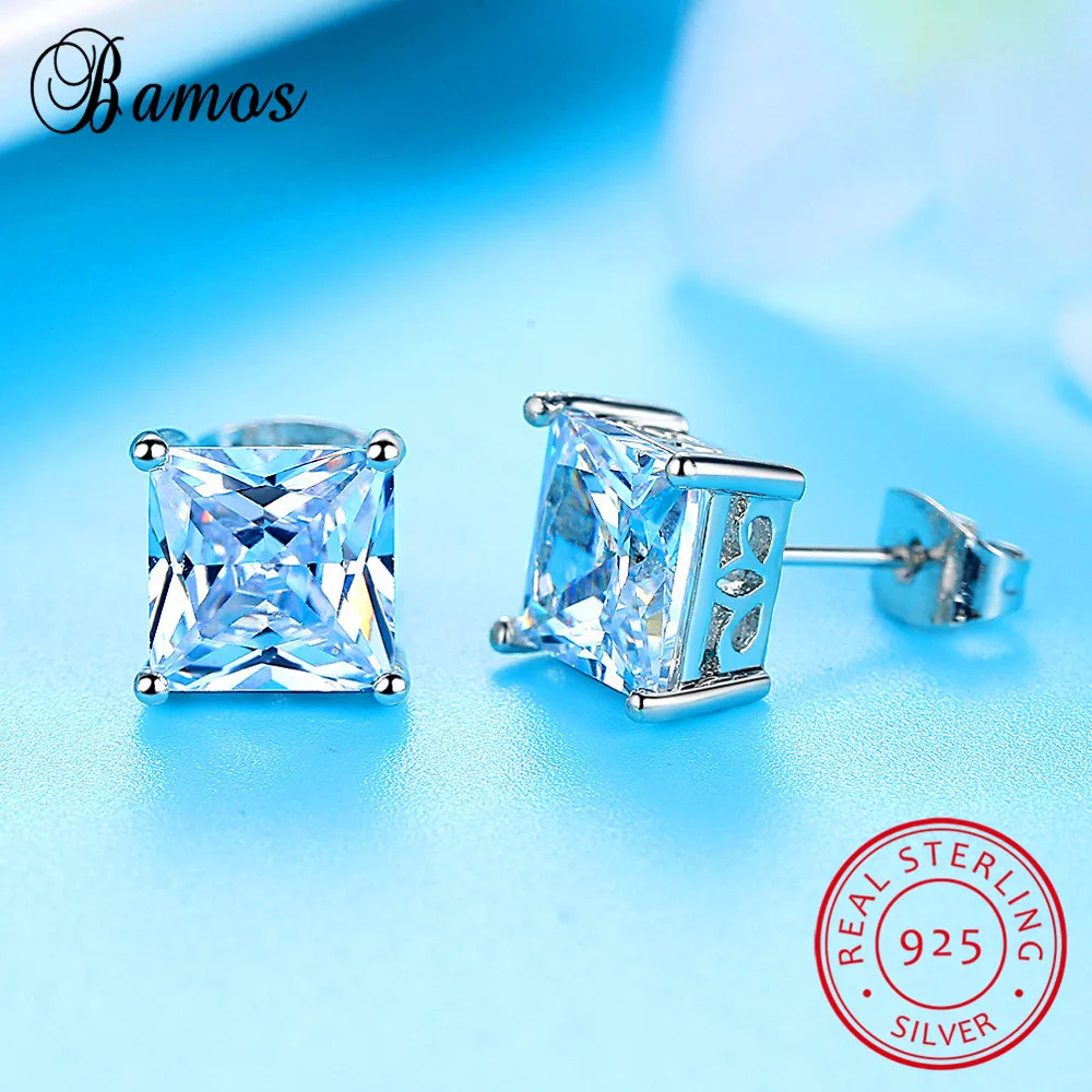 Bamos New Fashion Square Stud Earring High Quality Real 925 Sterling Silver Jewelry Vintage Wedding Earrings For Women
Bamos New Fashion Square Stud Earring High Quality Real 925 Sterling Silver Jewelry Vintage Wedding Earrings For Women
