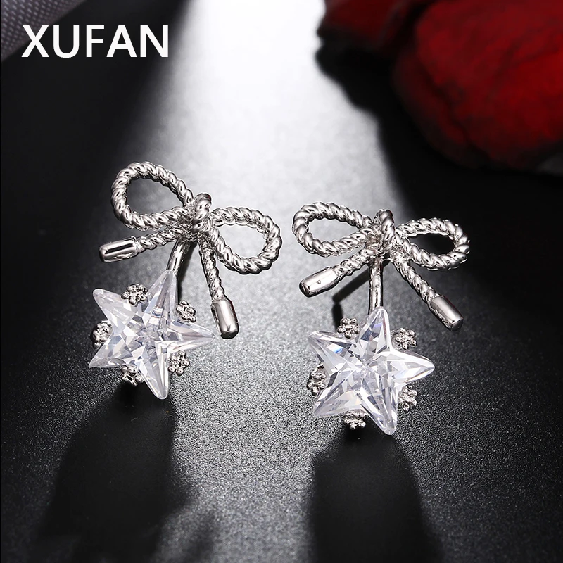 Dropshipping high-end Women bowknot CZ Zircon Stud Earrings for Girls Shiny pentagram Star earrings fashion jewelry
Dropshipping high-end Women bowknot CZ Zircon Stud Earrings for Girls Shiny pentagram Star earrings fashion jewelry
