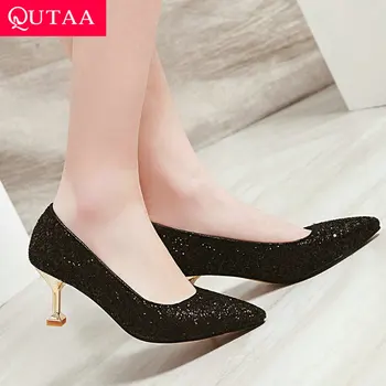 QUTAA 2019 Women Shoes Platform Pu Leather Pointed Toe Slip on Thin High Heel Sliver Red Women Pumps Ladies Pumps Size 34-43
QUTAA 2019 Women Shoes Platform Pu Leather Pointed Toe Slip on Thin High Heel Sliver Red Women Pumps Ladies Pumps Size 34-43
