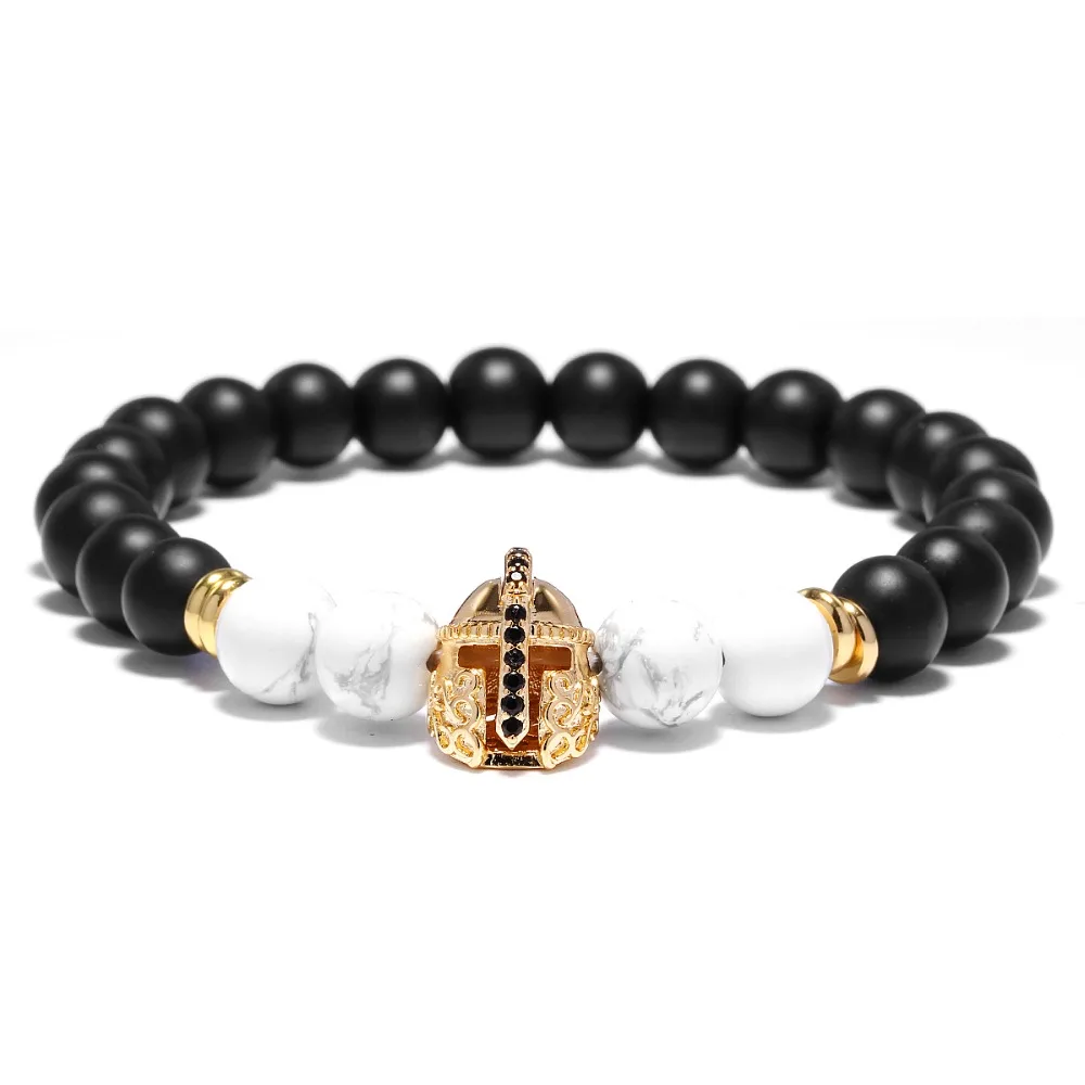 1Fashion Natural Stone Beads Bracelet Fancy Sparta Helmet Beaded Braclet For Men Hand Biker Jewelry Homme
1Fashion Natural Stone Beads Bracelet Fancy Sparta Helmet Beaded Braclet For Men Hand Biker Jewelry Homme