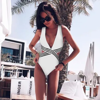 2019 New Women one piece swimsuit Bandage striped Swimwear bathing siut Beach wear Sexy Swimsuits Maillot de bain femme Trikini
2019 New Women one piece swimsuit Bandage striped Swimwear bathing siut Beach wear Sexy Swimsuits Maillot de bain femme Trikini