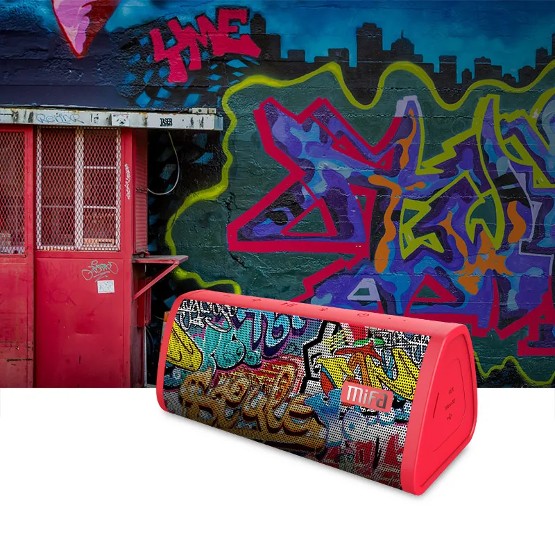 Bluetooth стереоколонка MIFA Red Graffiti уличная портативная колонка с рок звучанием и
