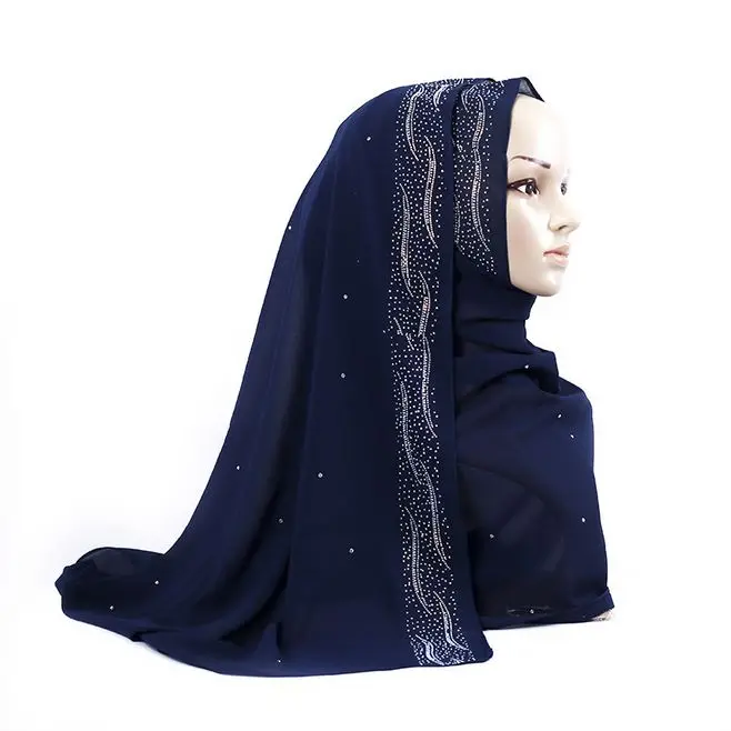 Voile Chic Premium Chiffon Muslim Hijabs Headscarf Exquisite Rhinestone Decor Women's Modest Islamic Wedding Shawl 27.5*67inch
Voile Chic Premium Chiffon Muslim Hijabs Headscarf Exquisite Rhinestone Decor Women's Modest Islamic Wedding Shawl 27.5*67inch
