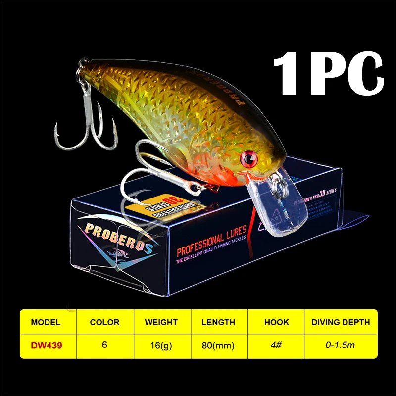 1PC Crank Fishing Lure 7cm-2.76"/10.5g-0.37oz Crankbait 6 Color Fishing Tackle 6# BKB Hook Fishing Baits
1PC Crank Fishing Lure 7cm-2.76"/10.5g-0.37oz Crankbait 6 Color Fishing Tackle 6# BKB Hook Fishing Baits