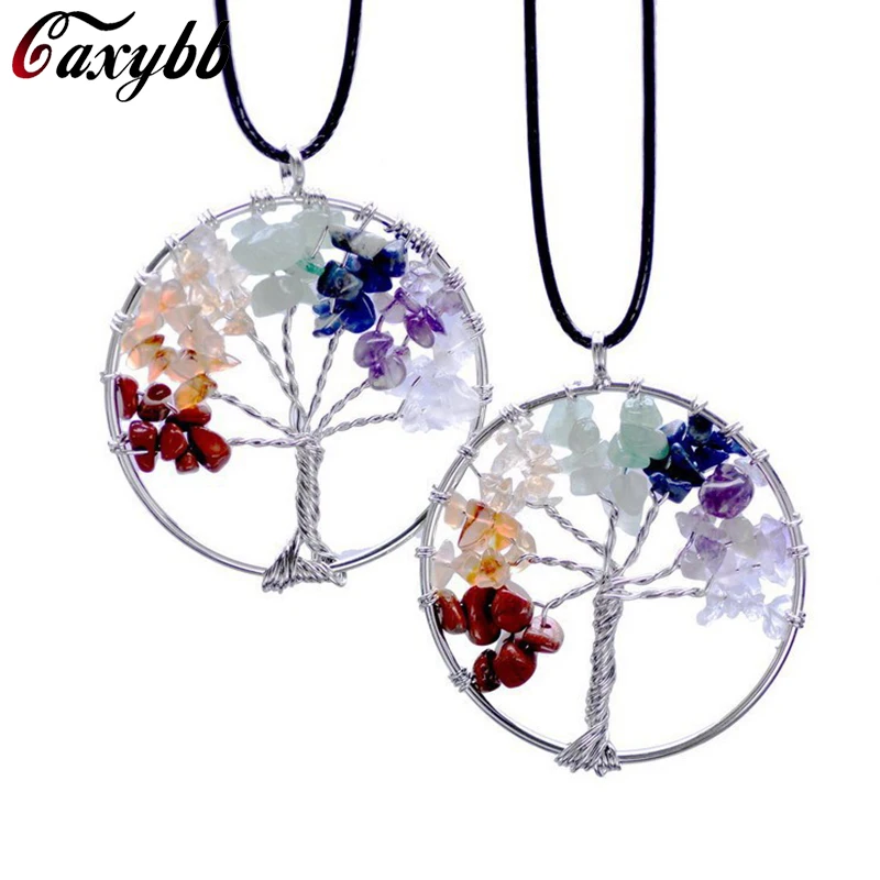 fashion Women Rainbow 7 Chakra quartz chips Tree Of Life Tree Pendant Necklace Multicolor Wisdom Natural Stone Necklace
fashion Women Rainbow 7 Chakra quartz chips Tree Of Life Tree Pendant Necklace Multicolor Wisdom Natural Stone Necklace
