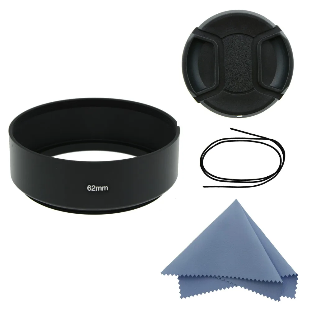 SIOTI Camera 62mm Metal Standard Focus Lens Hood+Cleaning Cloth+Lens Cap for Nikon for Canon for Sony for Standard Thread Lens
SIOTI Camera 62mm Metal Standard Focus Lens Hood+Cleaning Cloth+Lens Cap for Nikon for Canon for Sony for Standard Thread Lens