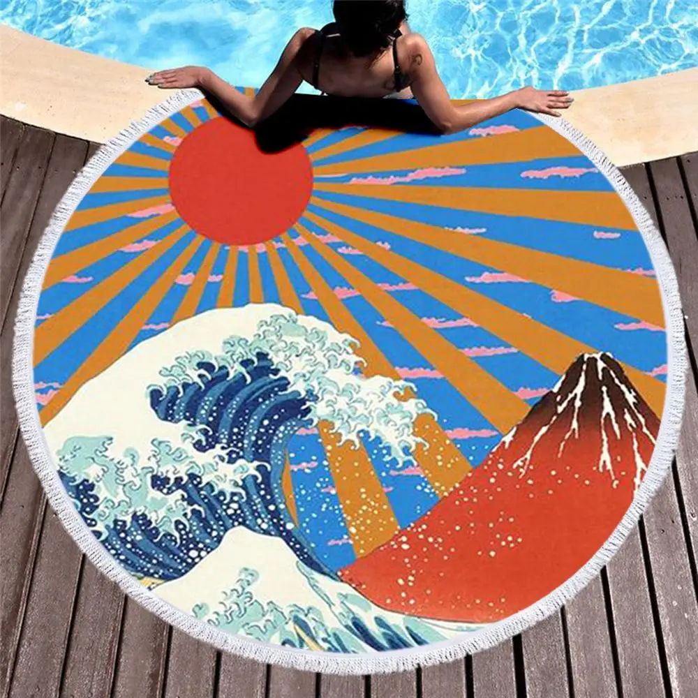 Round Beach Towel with Tassel Japanese Famous Paintings The Great Wave Towel Travel Picnic Blanket Yoga Mat Tapestry style-7
Round Beach Towel with Tassel Japanese Famous Paintings The Great Wave Towel Travel Picnic Blanket Yoga Mat Tapestry style-7