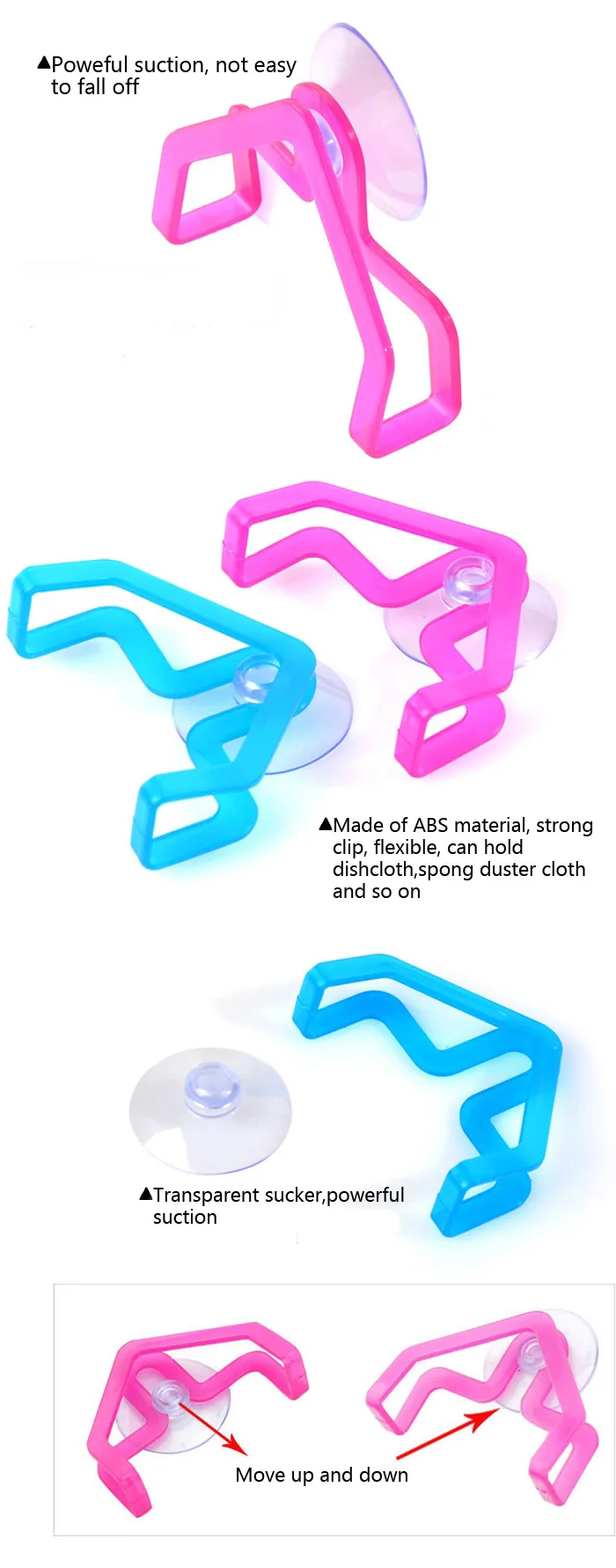 Kitchen Dishcloth Spong Holder Rack Clip Suction Sink Holder Kitchen Tool