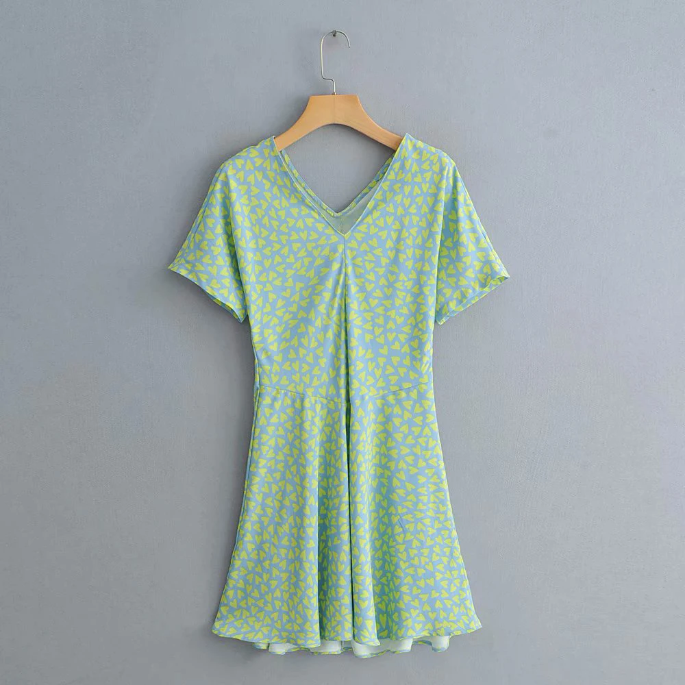 Women Summer Casual Green Za Mini Dress 2019 Feamle Sweet Love Heart Print Short Sleeve High Waist Short Dresses Femme vestidos
Women Summer Casual Green Za Mini Dress 2019 Feamle Sweet Love Heart Print Short Sleeve High Waist Short Dresses Femme vestidos