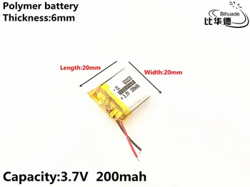 1pcs/lot 3.7V,200mAH,602020 Polymer lithium ion / Li-ion battery for TOY,POWER BANK,GPS,mp3,mp4
1pcs/lot 3.7V,200mAH,602020 Polymer lithium ion / Li-ion battery for TOY,POWER BANK,GPS,mp3,mp4