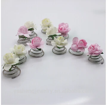 

6Pcs/lot Paper rose decorated spiral hairpin Wedding Bridal Hair Pin Twists Coils Flower Swirl Spiral Hairpins hair Accessories