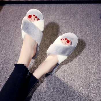 Winter Women Home Slippers with Faux Fur Fashion Warm Shoes Woman Slip on Flats Female
Winter Women Home Slippers with Faux Fur Fashion Warm Shoes Woman Slip on Flats Female