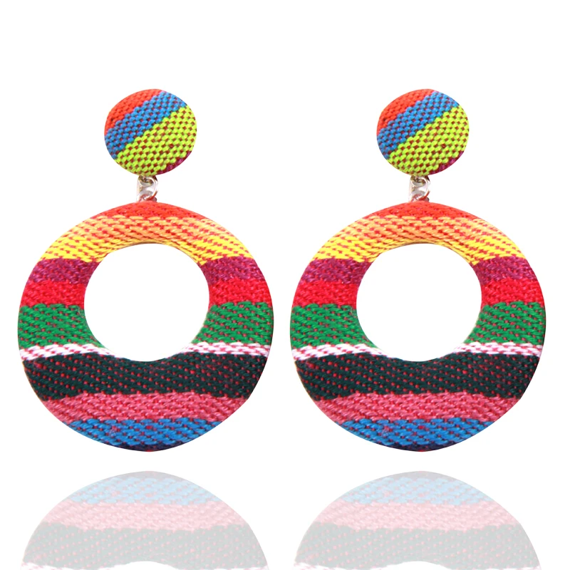 Hollow Geometric Circle Earrings For Women Ethnic Cloth Popular Rectangle Fabric Colorful Womens Ear Jewelry Dangle Long Hanging
Hollow Geometric Circle Earrings For Women Ethnic Cloth Popular Rectangle Fabric Colorful Womens Ear Jewelry Dangle Long Hanging