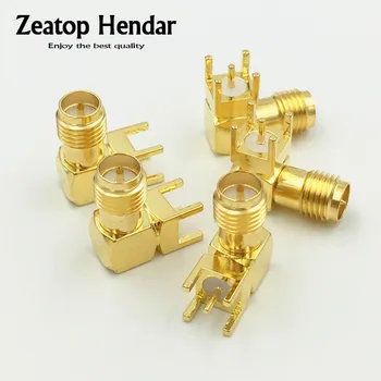 100pcs Brass Gold RP SMA Male Adapter PCB Mount RP-SMA Male Pin Jack Right Angle Coaxial RF RP-SMA-KWE Connector
100pcs Brass Gold RP SMA Male Adapter PCB Mount RP-SMA Male Pin Jack Right Angle Coaxial RF RP-SMA-KWE Connector