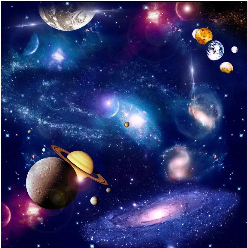 Kustom Foto 3d Wallpaper Galaxy Cosmic Planet Ruang Langit Langit