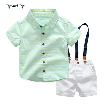 Top and top boys clothing sets 2017 summer boys gentleman striped shirts+braces shorts 2pcs clothes set children party clothing
Top and top boys clothing sets 2017 summer boys gentleman striped shirts+braces shorts 2pcs clothes set children party clothing