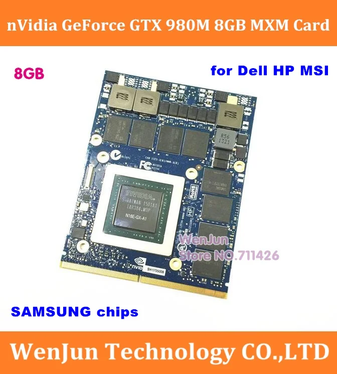 Original NEW N16E-GX-A1 nVidia GTX 980M 8G Graphic GPU Card GTX980M for Dell Alienware 18 M18X R2 R3 R4 /HP /MSI/ Clevo notebook
Original NEW N16E-GX-A1 nVidia GTX 980M 8G Graphic GPU Card GTX980M for Dell Alienware 18 M18X R2 R3 R4 /HP /MSI/ Clevo notebook