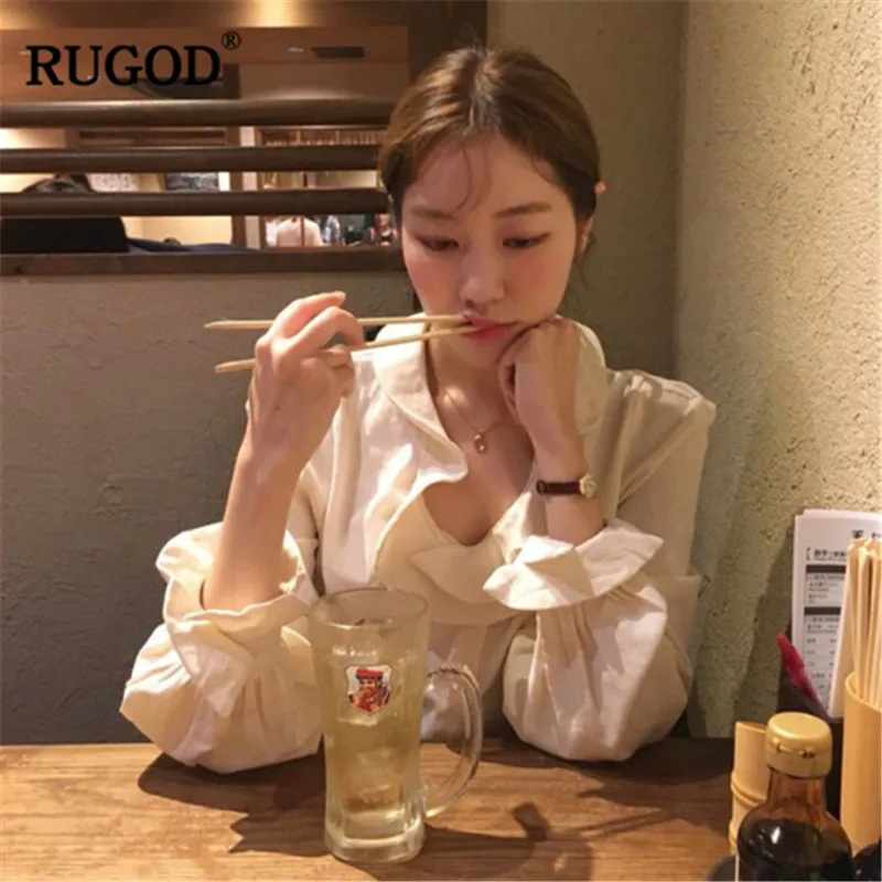 RUGOD Ruffle Neck white blouse shirt pring 2019 Lady office Latern sleeve elegant blouse Tops female harajuku combinaison femme
RUGOD Ruffle Neck white blouse shirt pring 2019 Lady office Latern sleeve elegant blouse Tops female harajuku combinaison femme