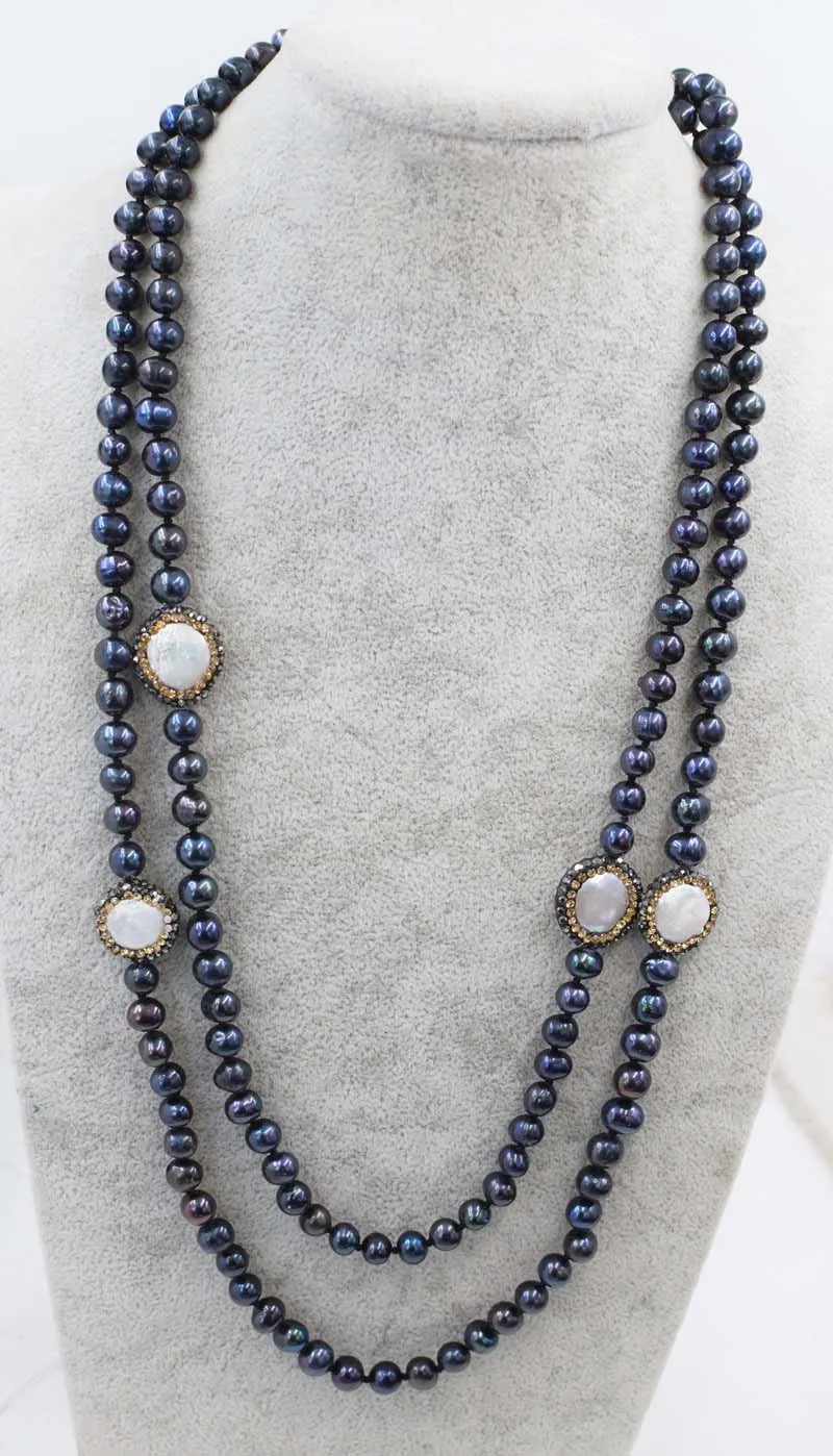 freshwater pearl black near round necklace 7-8mm and white flat wholesale 45nch FPPJ wholesalegift
freshwater pearl black near round necklace 7-8mm and white flat wholesale 45nch FPPJ wholesalegift