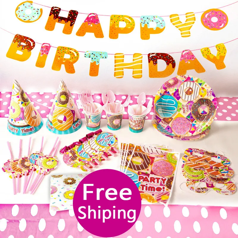 100 pcs Suitable for 20 Kids Donut Theme Party Set Meal Spot Donuts Decorative Flag-pulling Paper Plate, Paper Cup and Towel
100 pcs Suitable for 20 Kids Donut Theme Party Set Meal Spot Donuts Decorative Flag-pulling Paper Plate, Paper Cup and Towel