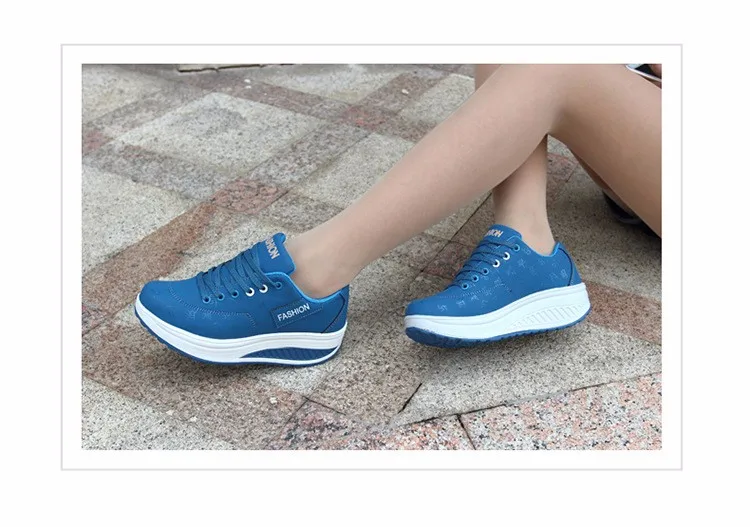 Fast delivery Women casual shoes 2018 New Arrival Walking creepers fashion waterproof wedges platform woman sneakers shoes 23