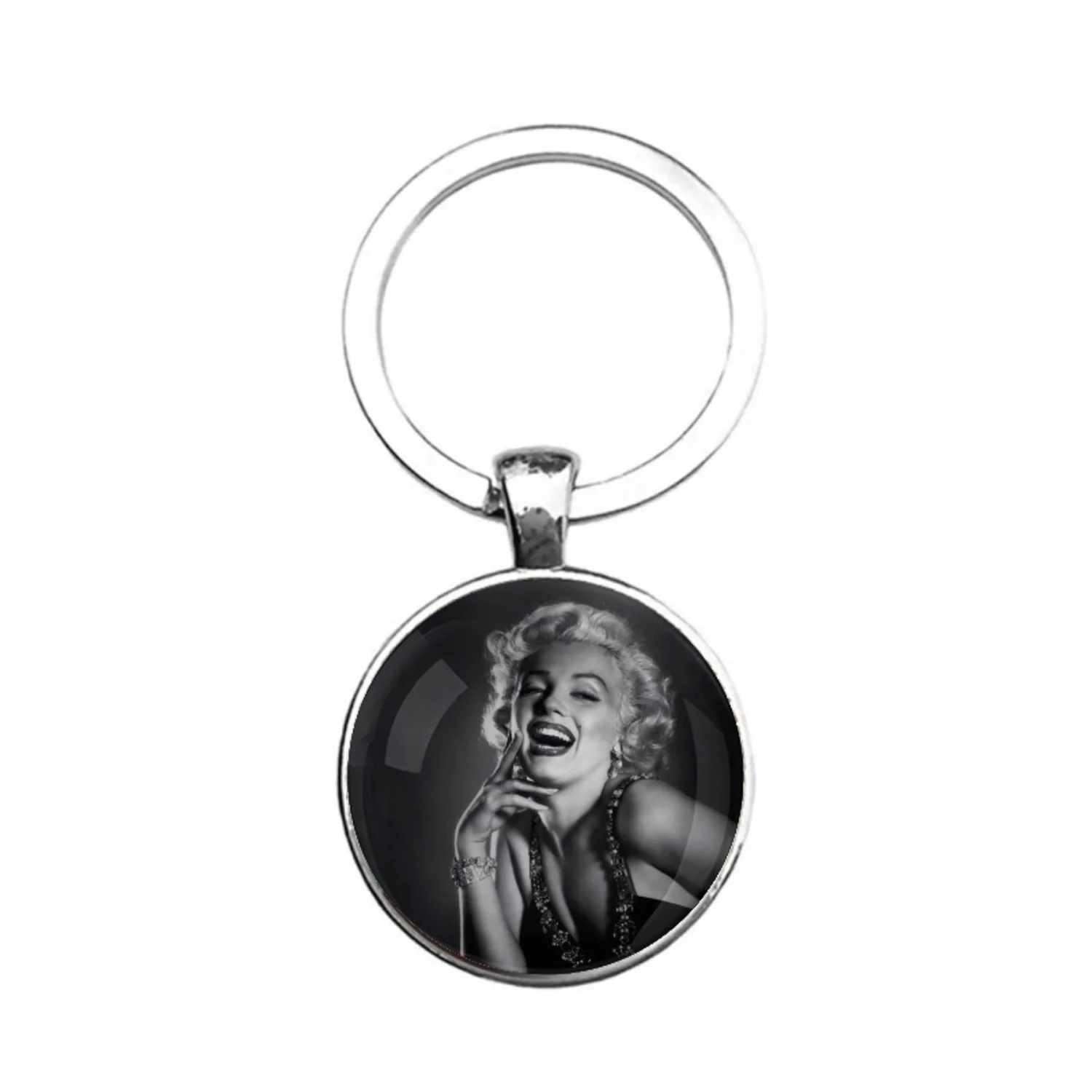 Брелок для ключей Marylin Monroe фото Стеклянные Кабошоны кулон iPhone8 7 6 6S Plus X XS MAX 5 брелок