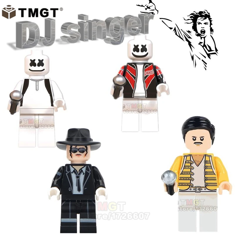 DJ Rock Singers Marshmellow Freddie Mercury Kiss Band Stanley Paul Gene Simmons Tommy Thayer Building Block Toys children gifts
DJ Rock Singers Marshmellow Freddie Mercury Kiss Band Stanley Paul Gene Simmons Tommy Thayer Building Block Toys children gifts