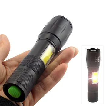 Mini Portable T6 + COB LED flashlight Zoomable Lintern Camping Led Torch Lamp for daily carry hiking night riding flash light
Mini Portable T6 + COB LED flashlight Zoomable Lintern Camping Led Torch Lamp for daily carry hiking night riding flash light