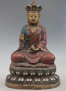 9 Tibet Copper Color Painted Ksitigarbha jizo Ksitigarbharaja King Buddha Statue
9 Tibet Copper Color Painted Ksitigarbha jizo Ksitigarbharaja King Buddha Statue