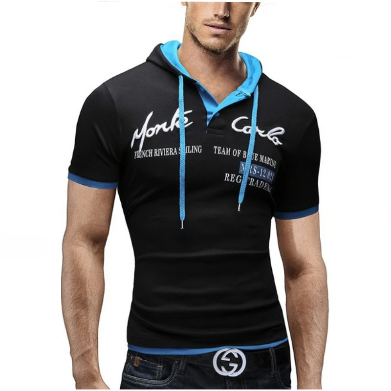 T Shirt Men Brand 2016 Fashion Men'S Hooded Collar Sling Design Tops & Tees T Shirt Men Short Sleeve Slim Tshirt Homme XXL
T Shirt Men Brand 2016 Fashion Men'S Hooded Collar Sling Design Tops & Tees T Shirt Men Short Sleeve Slim Tshirt Homme XXL