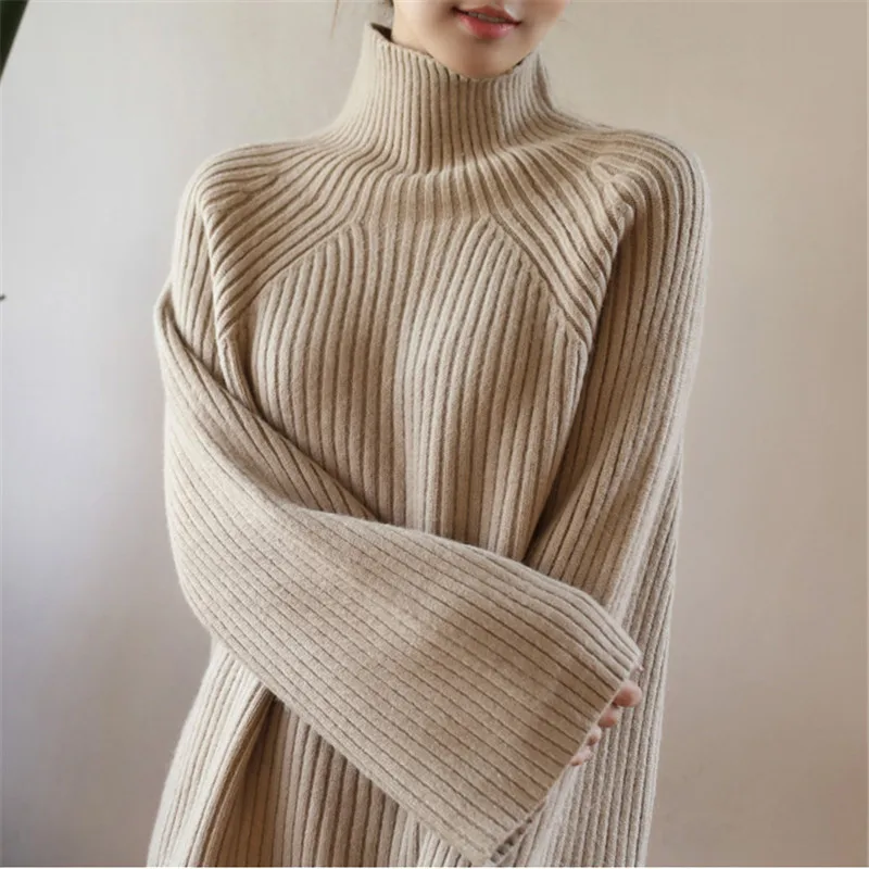 Autumn Winter Women Sweater Sweet High Neck Knitted Pullover Loose Warm Vintage Oversized Sweaters Flare Sleeve Chic Jumpers
Autumn Winter Women Sweater Sweet High Neck Knitted Pullover Loose Warm Vintage Oversized Sweaters Flare Sleeve Chic Jumpers