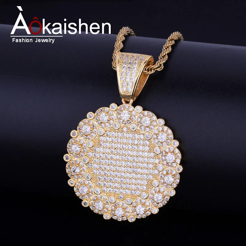 Round Cluster Medallion Gold Pendant Necklace Chain Charm Silver Color Bling Cubic Zircon Men Women Hip hop Jewelry For Gift
Round Cluster Medallion Gold Pendant Necklace Chain Charm Silver Color Bling Cubic Zircon Men Women Hip hop Jewelry For Gift