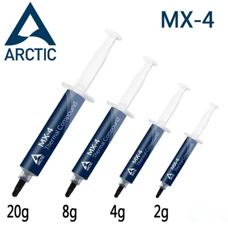 KHY 100% Genuine Original ARCTIC MX-4 20g 8g 4g 2g 8.5W/MK Thermal Compound Grease pads Heatsink Paste cooling for Overclocking
KHY 100% Genuine Original ARCTIC MX-4 20g 8g 4g 2g 8.5W/MK Thermal Compound Grease pads Heatsink Paste cooling for Overclocking